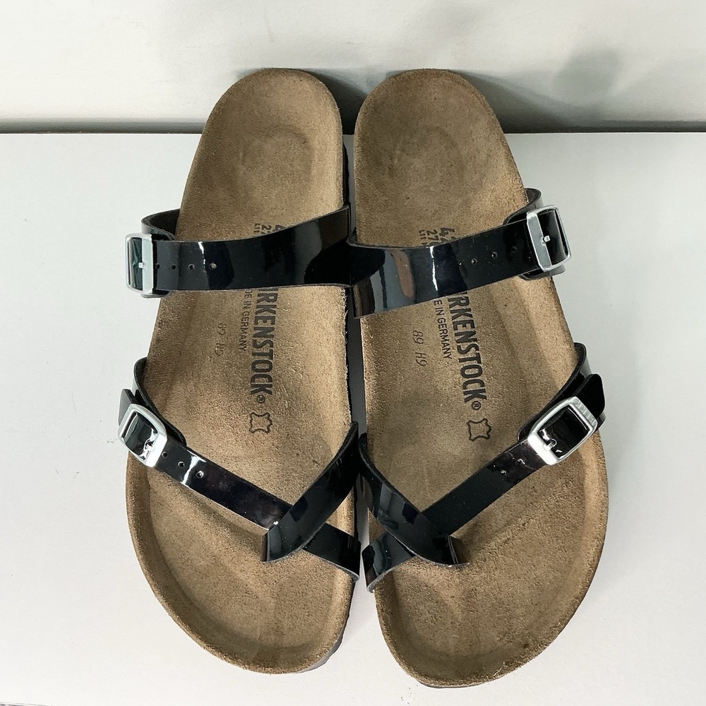 Birkenstock Mayari Black Patent Sz 42 Narrow Fit Leather New With Box - Picture 3 of 8